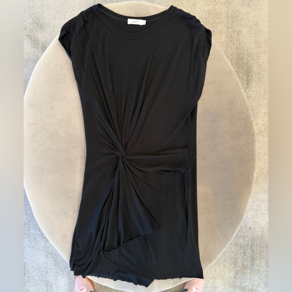 A.L.C. Black Twist-Front Mini Dress
